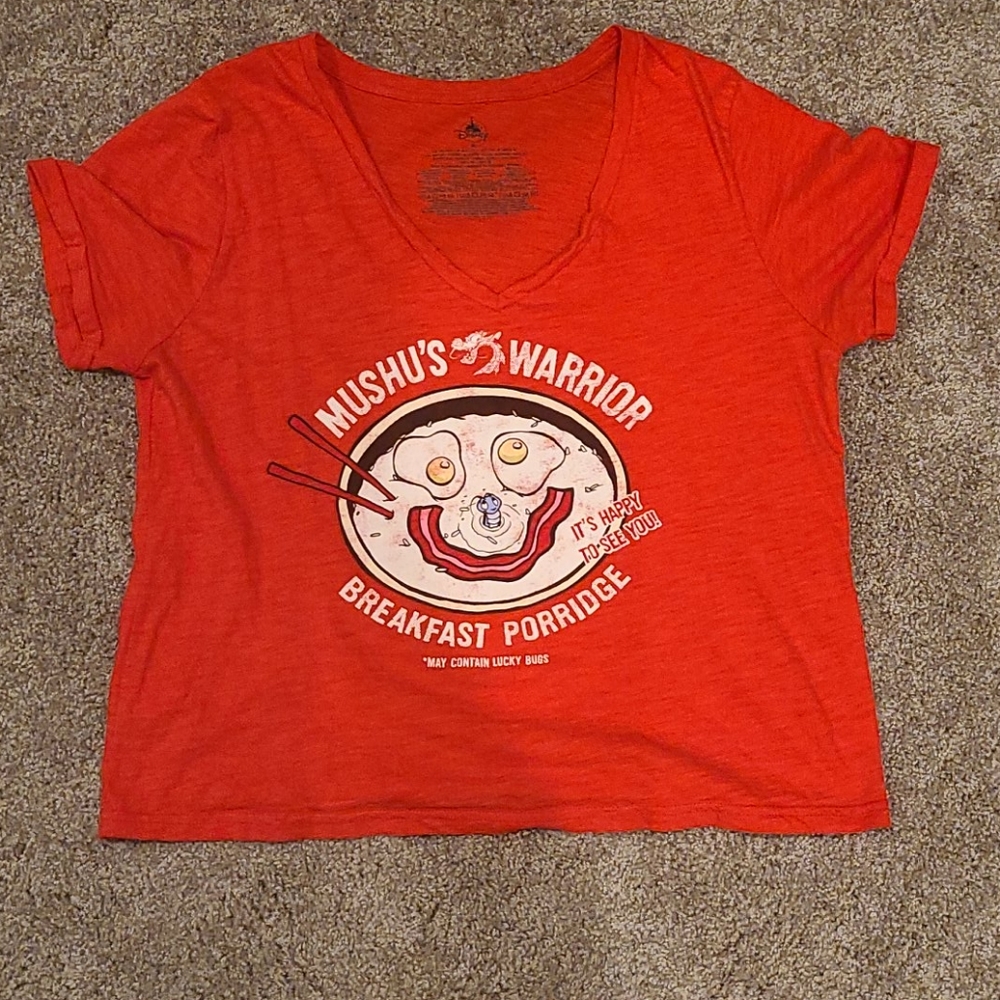 Red crop top Mulan shirt